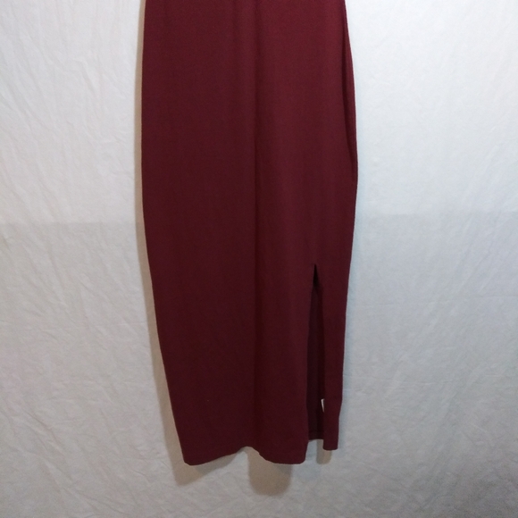 Pact Burgundy Organic Cotton Twist Knot Cut Out Luxe Jersey Ethical Maxi Dress S - Picture 4 of 8
